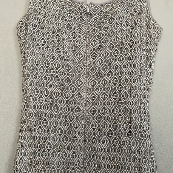 Bieff Basix women silver sleeveless beaded & embroidered cocktail dress - Picture 10 of 11